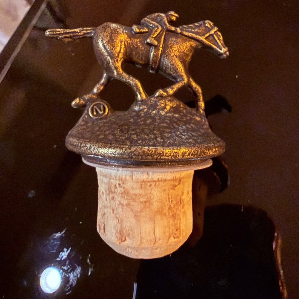 Blanton's Bourbon Bottle Stopper Letter N Horse Jockey Bronze New Equestrian